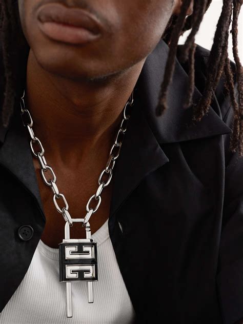 men's givenchy necklace|givenchy lock chain.